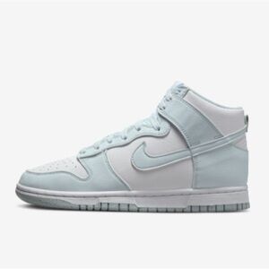 Nike Dunk High Next Nature High-Top Sneakers in White and Light Blue